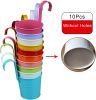 1.8lbs Colorful Metal Hanging Flower Pots with Drainage Hol