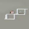 40 Inch Decorative Wooden Wall Mounted Cubby Shelf; White; DunaWest