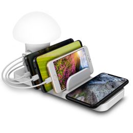 Trexonic 3-in-1 Desk Organizer with Wireless Charging Station and Reading Light