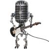 1PC Creative Glow Model Ornaments Retro Decorations Robot Microphone for playing guitar Desk lamp Home Decor Crafts