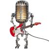 1PC Creative Glow Model Ornaments Retro Decorations Robot Microphone for playing guitar Desk lamp Home Decor Crafts