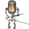 1PC Creative Glow Model Ornaments Retro Decorations Robot Microphone for playing guitar Desk lamp Home Decor Crafts