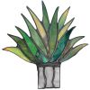 Home Accessories Suncatcher Stained Agave Plant Flower Pot Ornament Acrylic Succulent Home Office Decor Handmade Craft