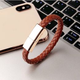 Portable Bracelet Charger USB Charging Cable Data Charging Cord For IPhone14 13 Max USB C Cable For Phone Micro Cable (Color: Red 20cm)