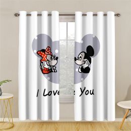 Curtain high shading mouse 3D digital printing perforated free floating curtain cross-border drawing package source factory (colour: 2)