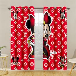 Curtain high shading mouse 3D digital printing perforated free floating curtain cross-border drawing package source factory (colour: 1)