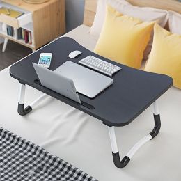 Large Bed Tray Foldable Portable Multifunction Laptop Desk Lazy Laptop Table (Color: Black)