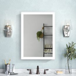 LED Lighted LED Lit Mirror Rectangular Fog Free Frameless Bathroom Vanity Mirror (size: 20*28)