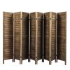 Sycamore wood 8 Panel Screen Folding Louvered Room Divider