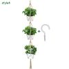 Macrame Plant Hangers with Hooks Hemp Rope Braided Hanging Planter Baskets