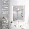 Rectangular Single Aluminum Framed Anti-Fog LED Light Wall Bathroom Vanity Mirror