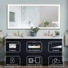 Rectangular Single Aluminum Framed Anti-Fog LED Light Wall Bathroom Vanity Mirror