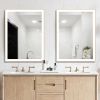 Rectangular Single Aluminum Framed Anti-Fog LED Light Wall Bathroom Vanity Mirror