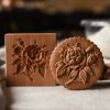 Christmas Wooden Cookie Mold Flower Pine Cone Shape Carved Press Stamp for Biscuit Christmas Decoration Kitchen Baking Tool