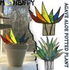 Home Accessories Suncatcher Stained Agave Plant Flower Pot Ornament Acrylic Succulent Home Office Decor Handmade Craft