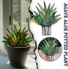 Home Accessories Suncatcher Stained Agave Plant Flower Pot Ornament Acrylic Succulent Home Office Decor Handmade Craft