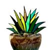 Home Accessories Suncatcher Stained Agave Plant Flower Pot Ornament Acrylic Succulent Home Office Decor Handmade Craft