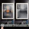 Rectangular Single Aluminum Framed Anti-Fog LED Light Wall Bathroom Vanity Mirror