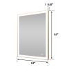 Rectangular Single Aluminum Framed Anti-Fog LED Light Wall Bathroom Vanity Mirror