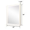 Rectangular Single Aluminum Framed Anti-Fog LED Light Wall Bathroom Vanity Mirror